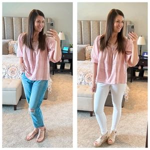 In a Dream - pink puff sleeve blouse